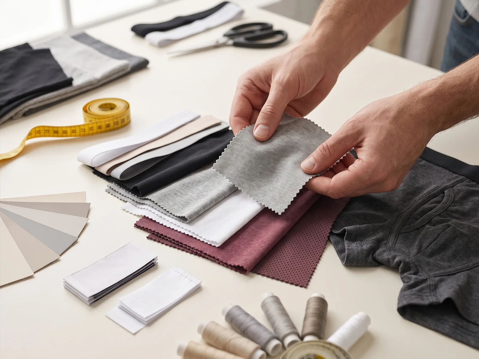 Fabric and component selection for custom men's underwear