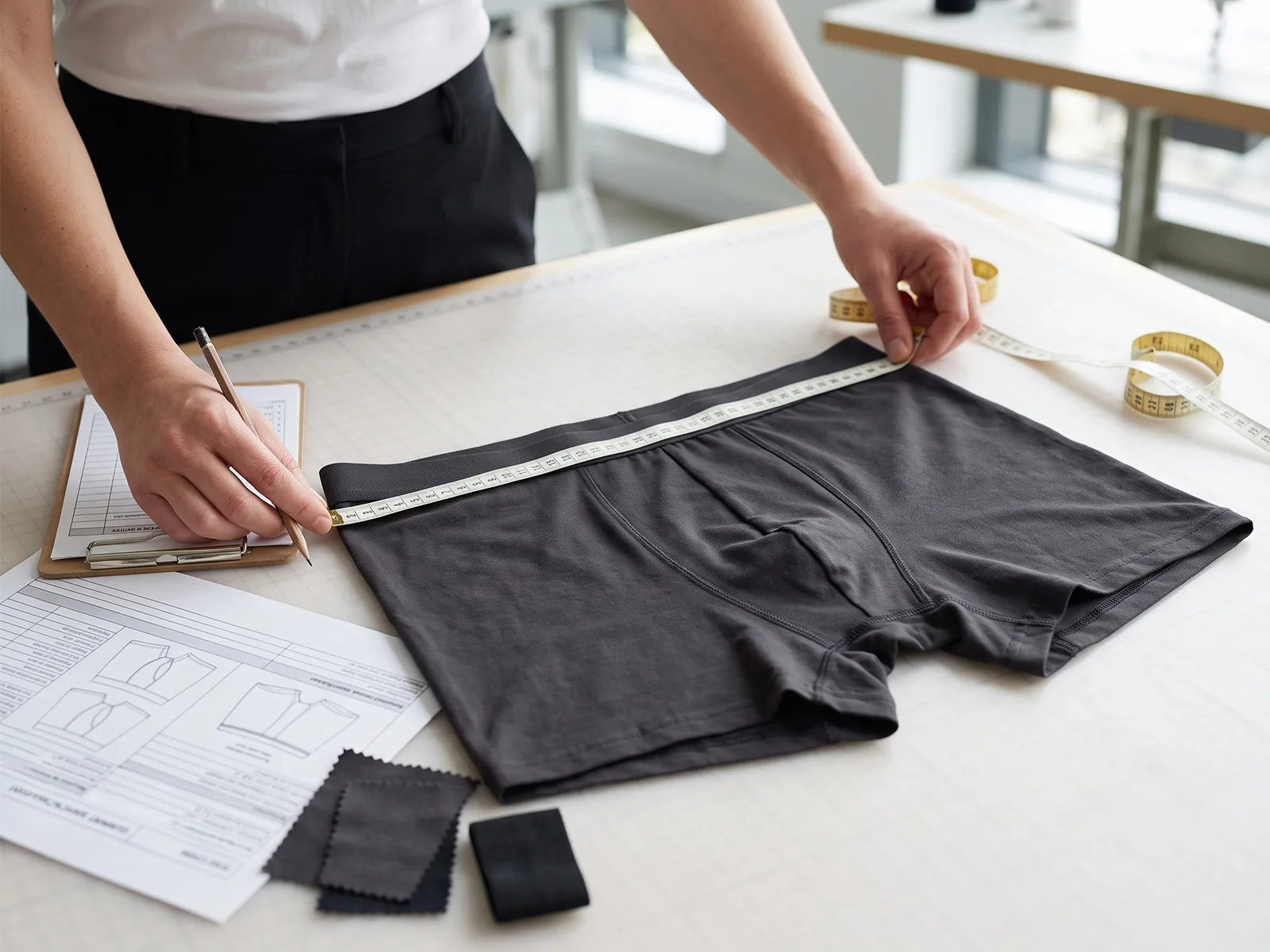 Men's underwear prototype sample measurement and approval review